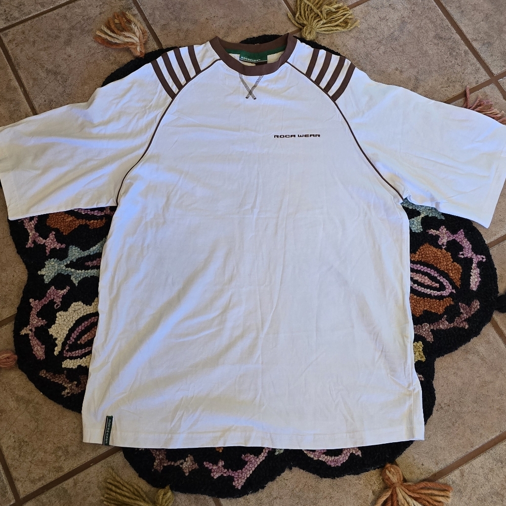 🔥🔥Y2K Rocawear Men's White and Brown Shirt🔥🔥